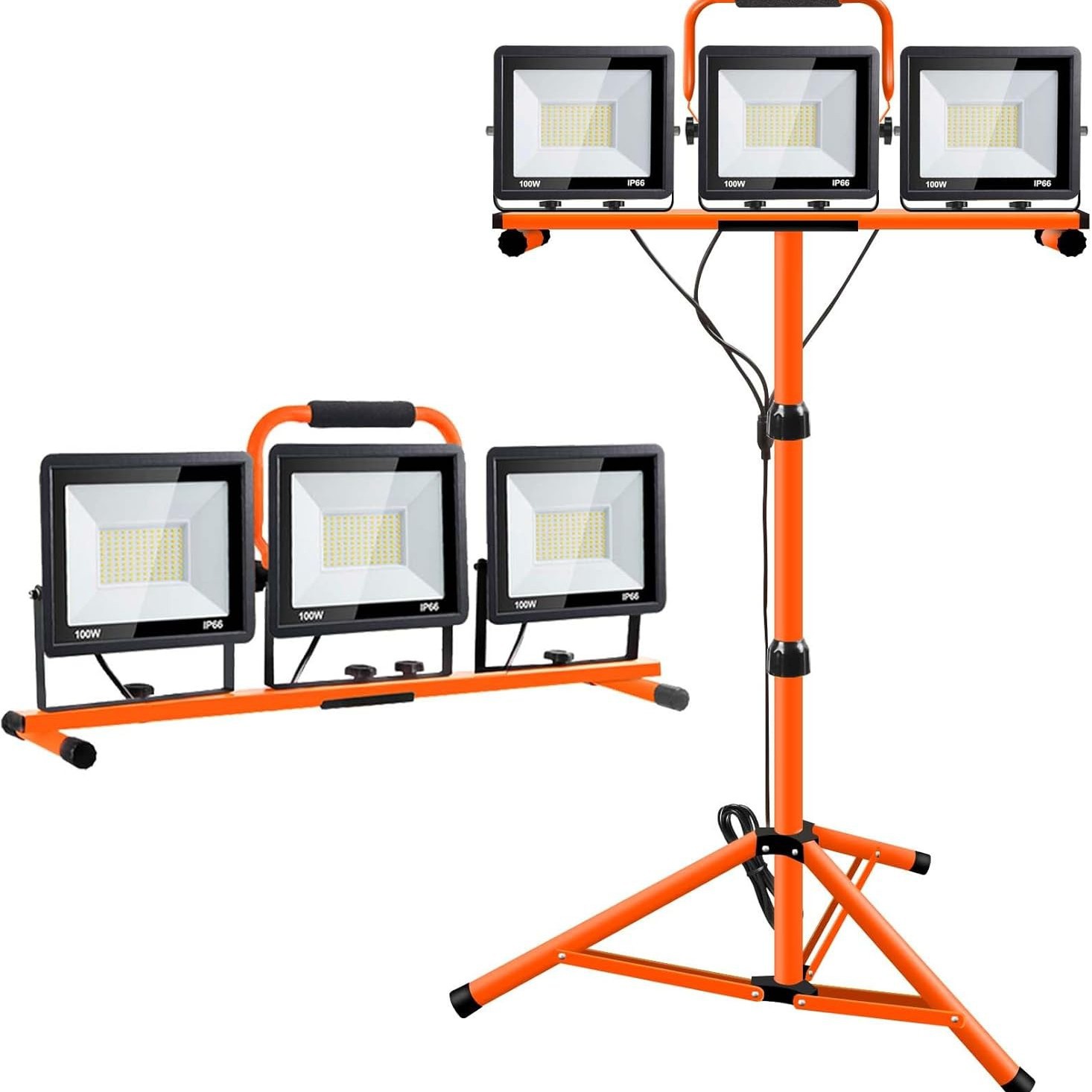 Soporte LED transfronterizo luz de trabajo luz de inundación foco al aire libre trípode móvil piso impermeable luz de inundación al aire libre