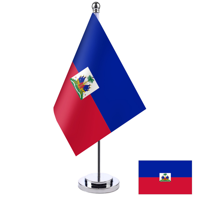 AliExpress Amazon Hot Selling Haiti Single Pole Desktop Flag Single Pole Small Flag Table Table