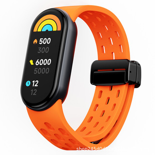 Suitable for Xiaomi Mi Band 10/9/8 Silicone Honeycomb Reverse Buckle Strap Xiaomi Mi Band 10 Monochrome Soft and Comfortable Wrist Strap