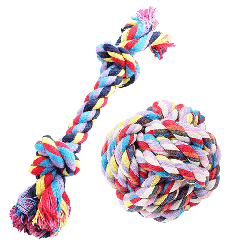 Juguetes para perros al por mayor, molares, cuerdas resistentes a morder, nudos, perros pequeños, medianos y grandes, teddy, cuerda de algodón para mascotas, bolas de juguete, suministros para mascotas