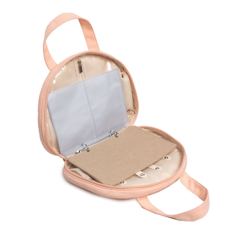 Inventario transfronterizo nueva joyería de viaje libro anillo carpeta con bolsas de joyería folleto transparente bolsa con cremallera