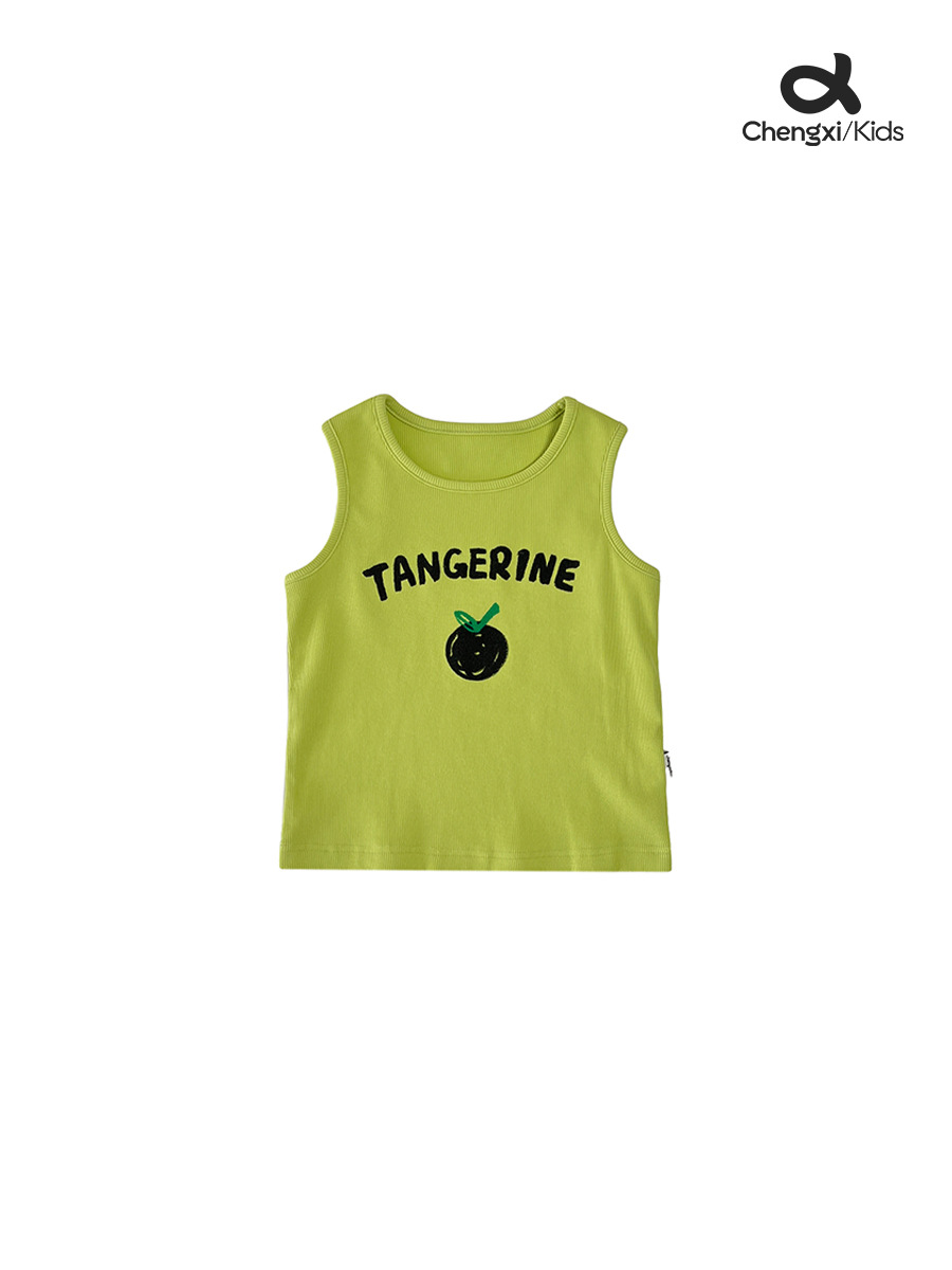 [Oferta especial del mismo estilo en la tienda] Chaleco para niños de verano básico de todo fósforo, cuello redondo de punto, camiseta para niños, ropa para niños