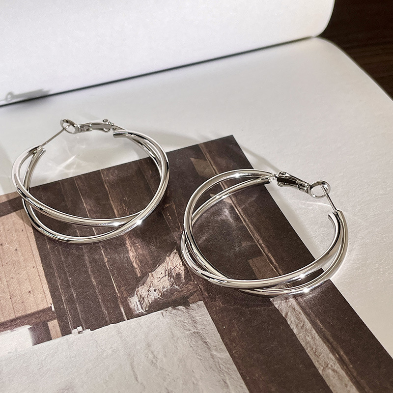 Unique Sculptural Hoop Earrings For Women Large Statement Design_voghion.com