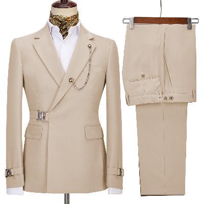 Traje Formal Elegante para Hombre Set de 2 Piezas de Sarga de Poliéster y Viscosa, Botones Metálicos image 12