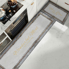 Modern light-luxury kitchen-specific mat: waterproof, oil-resistant, wash-free, wipeable, non-slip, drop-resistant PVC strip foot rug.