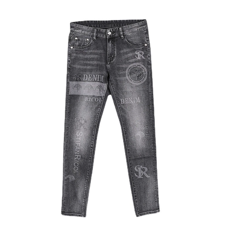 Осенний тренд: эластичные джинсы, штаны, европейский стиль, slim fit