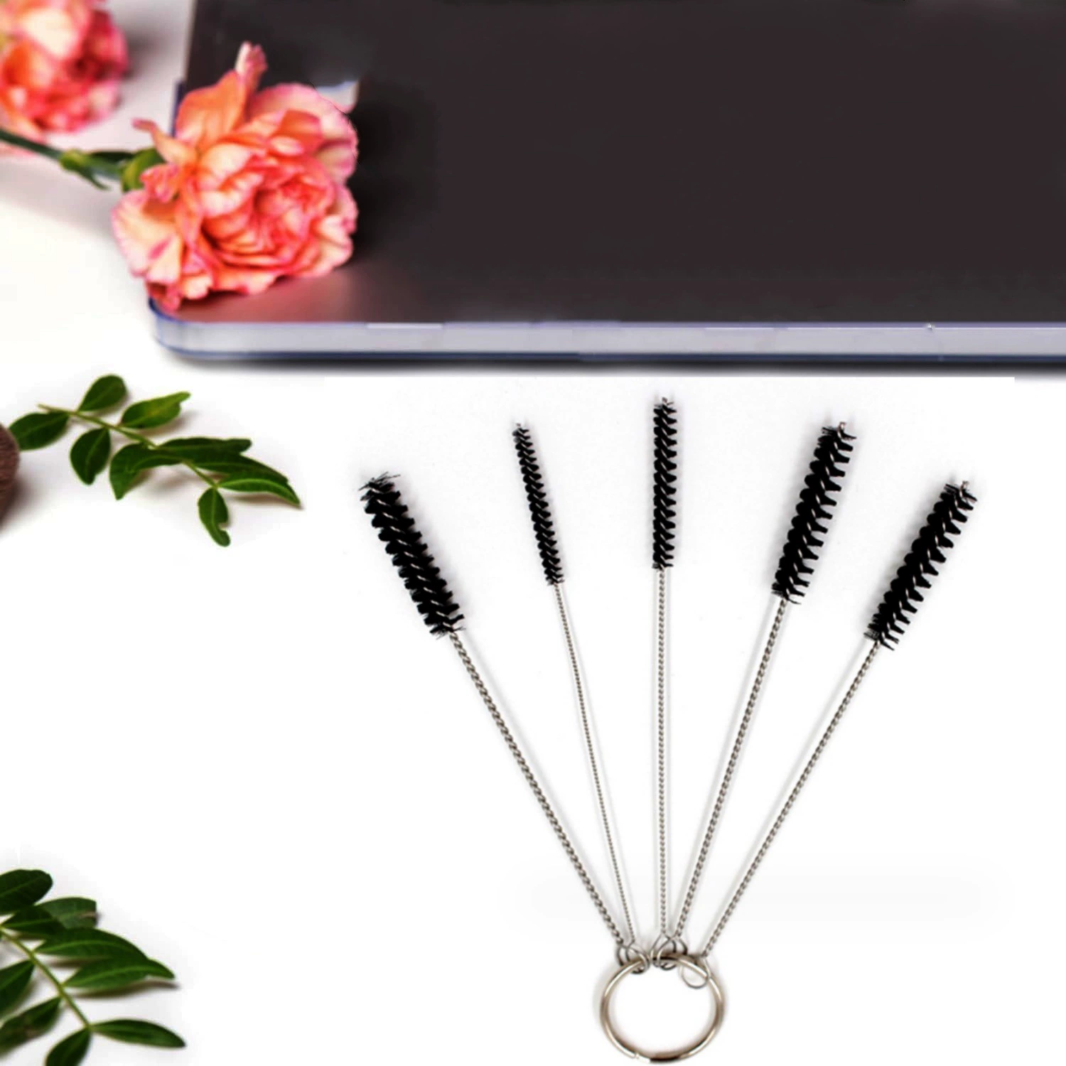 Набор из 5 мини-кистей диаметром 2 мм, щетка для чистки бутылок из нержавеющей стали, пистолет для татуировки, инструмент для чистки аэрографа для поделок.