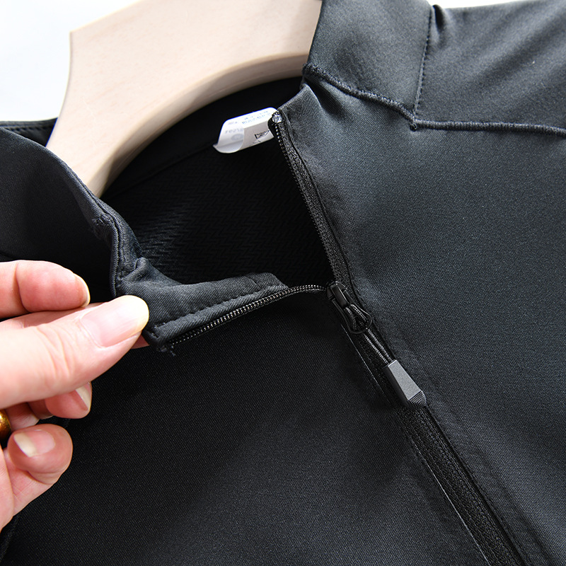 Men's Clothing Outdoor 3D vertical cutting high elastic sports leisure stand collar quick drying bottom long sleeved T shirt sweatshirt_voghion.com