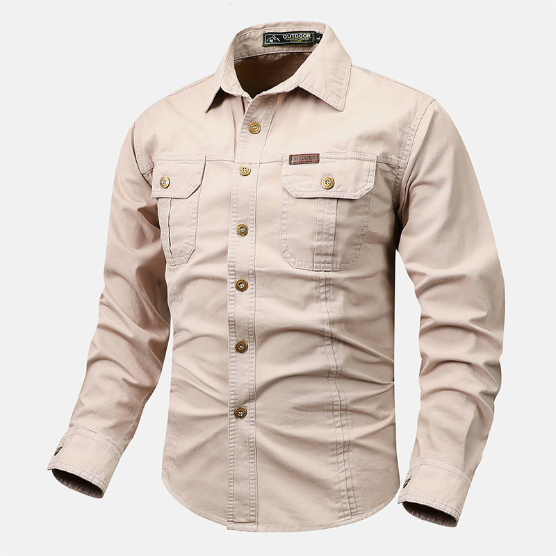 Camisas de trabajo tipo chaqueta hombre 2024 primavera nuevo estilo japonés camisa casual de manga larga ropa de hombre