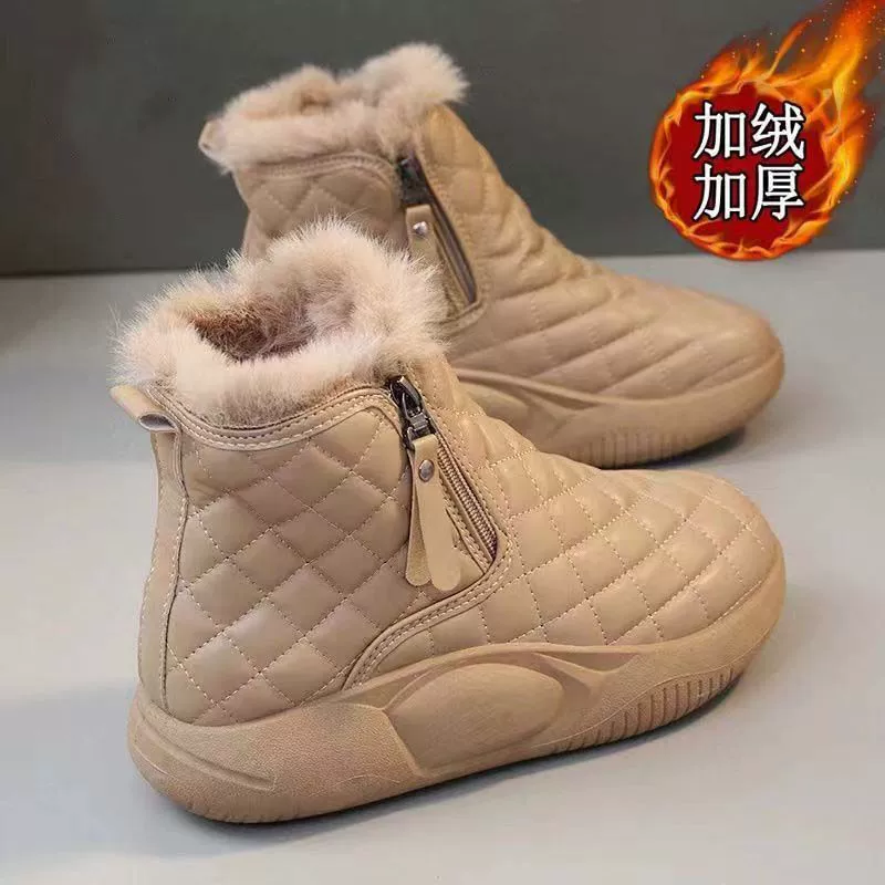 Снежные сапоги Женская 2024 новая зимняя женская обувь дикая спортивная нескользящая хлопковая обувь с бархатным утолщением