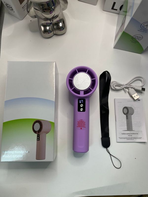 新しい 100 スピード高速ハンドヘルドファン USB ミニポータブル充電タービン小型ファンデスクトップ小型扇風機|undefined