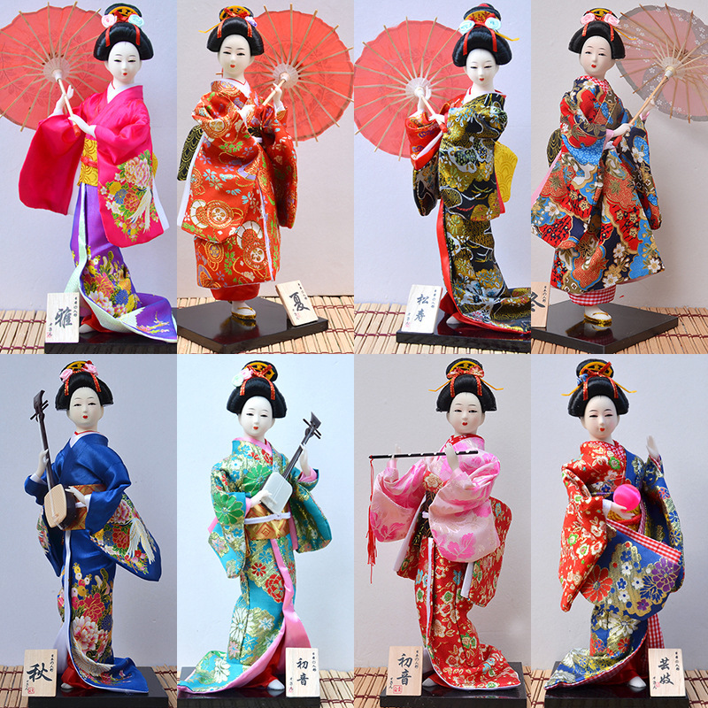 12inch Restaurant Decoration Geisha Japanese Doll Humanoid Kimono Doll Juansren Japanese Ornament Home Gift