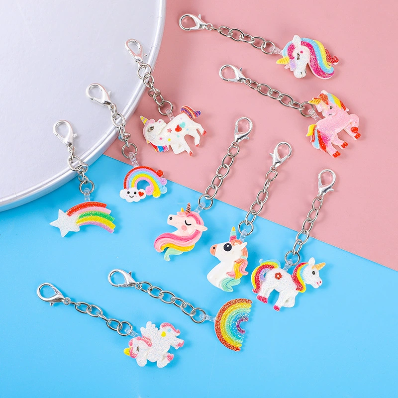 Брелок с единорогом женская подвеска милый мультяшный Школьный Рюкзак Висячие украшения для детского сада подарки для открытия и открытия оптом