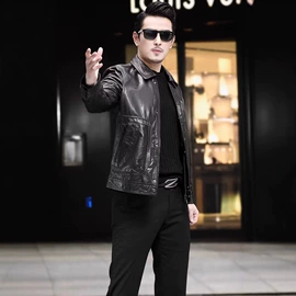 男式真皮皮衣;男式皮草;成人手套