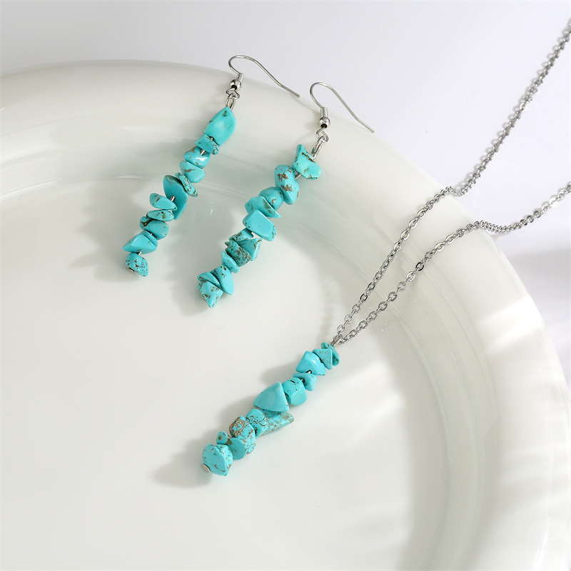 Fashion Irregular natural stone Womenu0027S Earrings Necklace