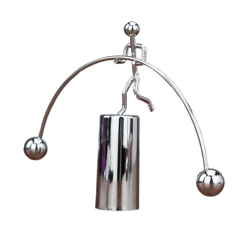 One-legged iron tumbler balance ball Hercules weightlifting small iron balance tumbler decompression desktop ornaments