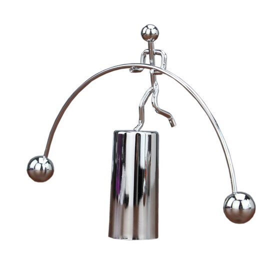 One-legged iron tumbler balance ball Hercules weightlifting small iron balance tumbler decompression desktop ornaments