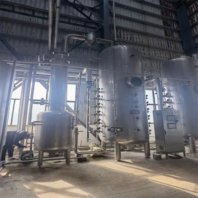 二手MVR蒸发器材质钛材三效四体6吨浆膜蒸发器一套 5吨单效蒸发器