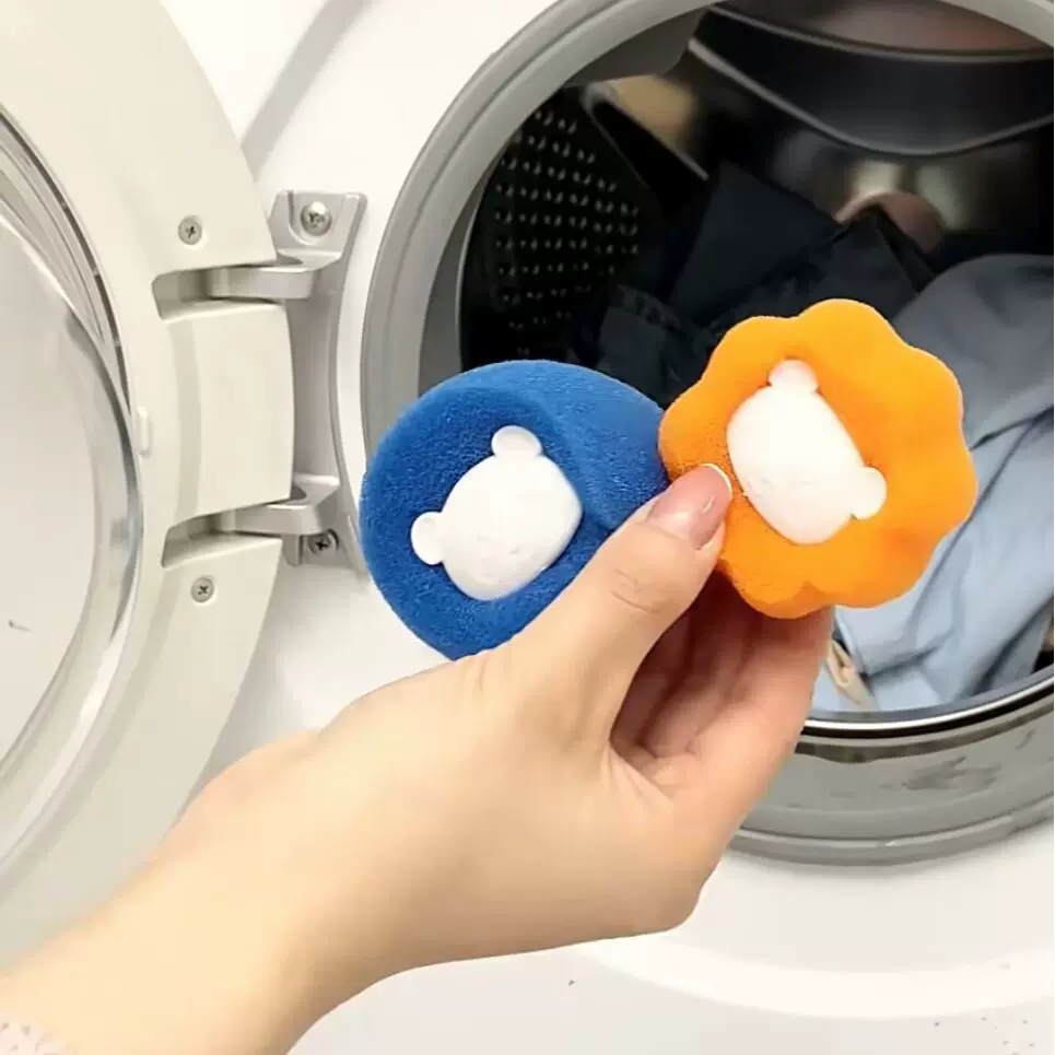 小熊海绵洗衣球 粘毛去毛洗衣防缠绕清洁球 魔力去污洗衣机洗涤球