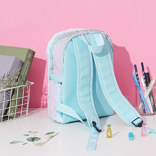 New cartoon cute eyelash embroidery backpack, fashionable unicorn laser sparkles dual shoulder bag