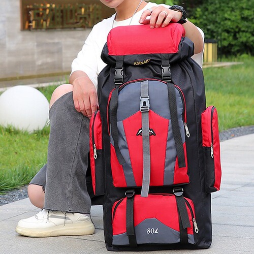New Outdoor Hiking Backpack Men's Dual-Shoulder Bag 80L Large Capacity Travel Bag Waterproof Luggage Bag Camping Backpack
