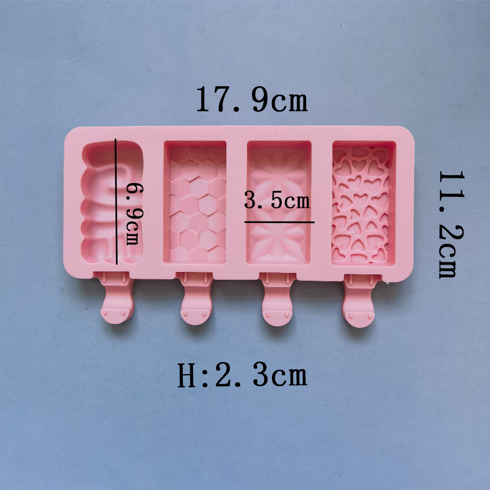 4 Lian Love Crystal Ice Cream 269 Helado Molde de silicona Postre Paletas de hielo Hacer suministros para fiestas de verano