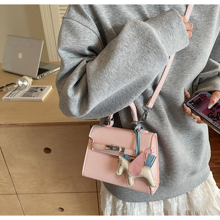 The Korean version of the hand-held small square bag for women in 2025, a new single-shoulder bag with a niche design, simple and versatile, trendy crossbody Kelly bag undefined