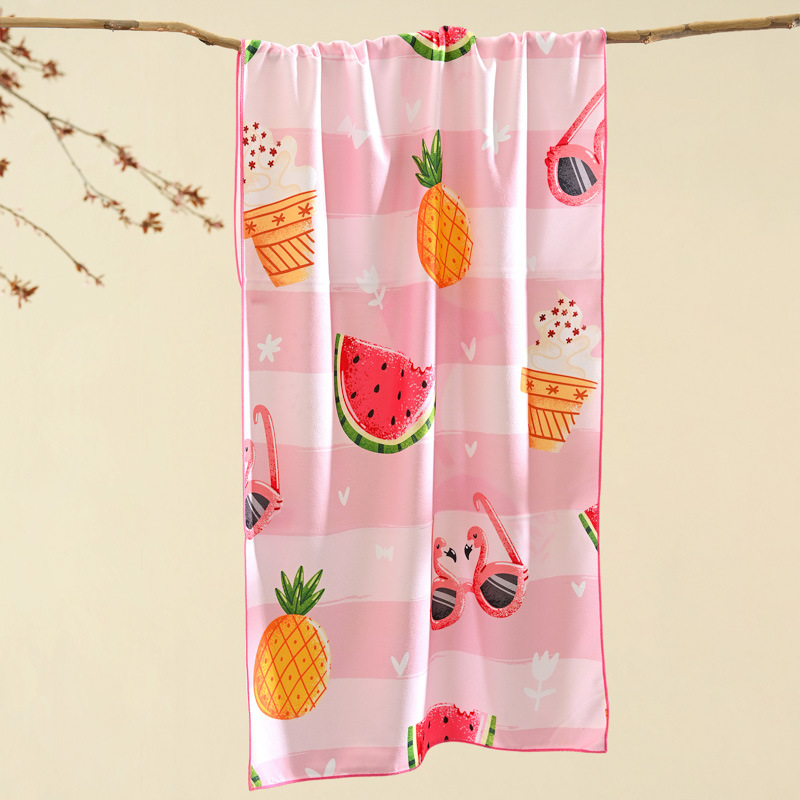 速干超细纤维浴巾印花不掉毛旅行沙滩巾加厚夏季游泳吸水源头毛巾