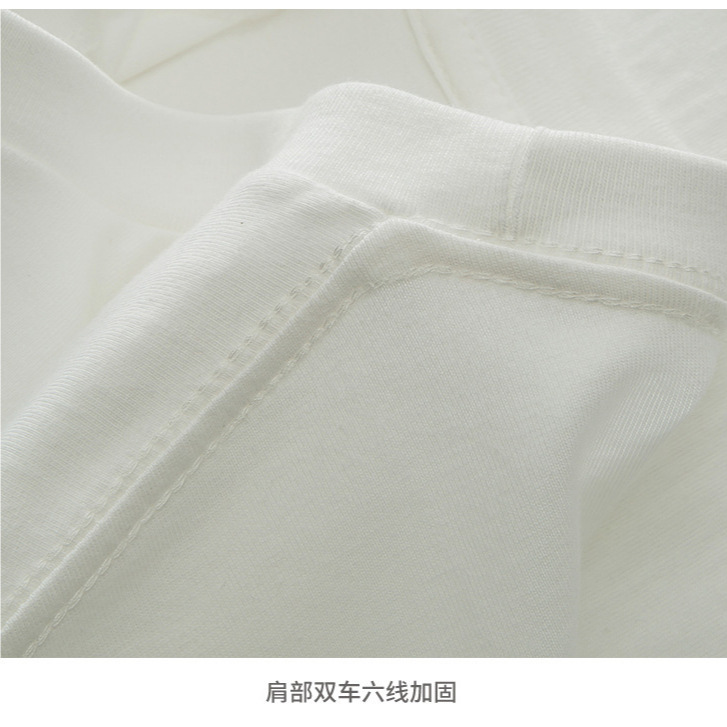 重ポンド新疆精櫛純綿包襟辺純白色半袖tシャツ男女夏ゆるい大サイズ丸襟tシャツカジュアル|undefined