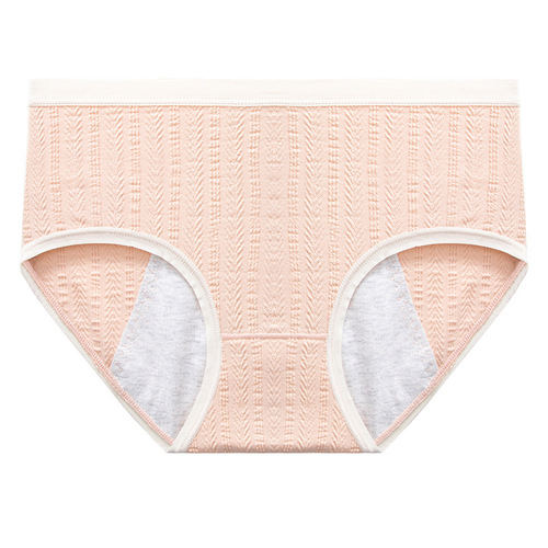 Women's menstrual period underwear pure cotton mid-waist menstrual period anti-side leakage safety menstrual period sanitary pants pure cotton crotch