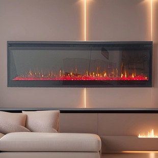 Cross-Border American Electronic Fireplace Simulated Charcoal Flame Fireplace Home Embedded Tv Wall Decoration Hanging Fireplace