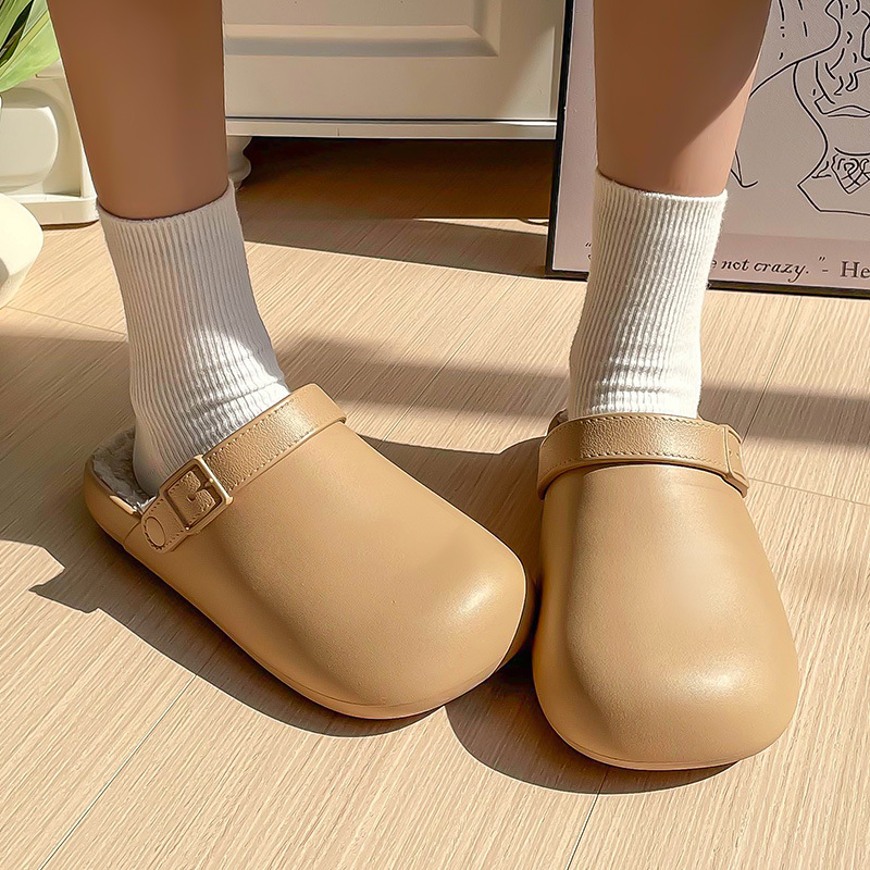 Katoenen pantoffels met dikke zolen voor dames in herfst en winter 2026 nieuwe Birkenstock waterdicht plus fluwelen antislip katoenen pantoffels voor binnen, voor heren om buiten te dragen