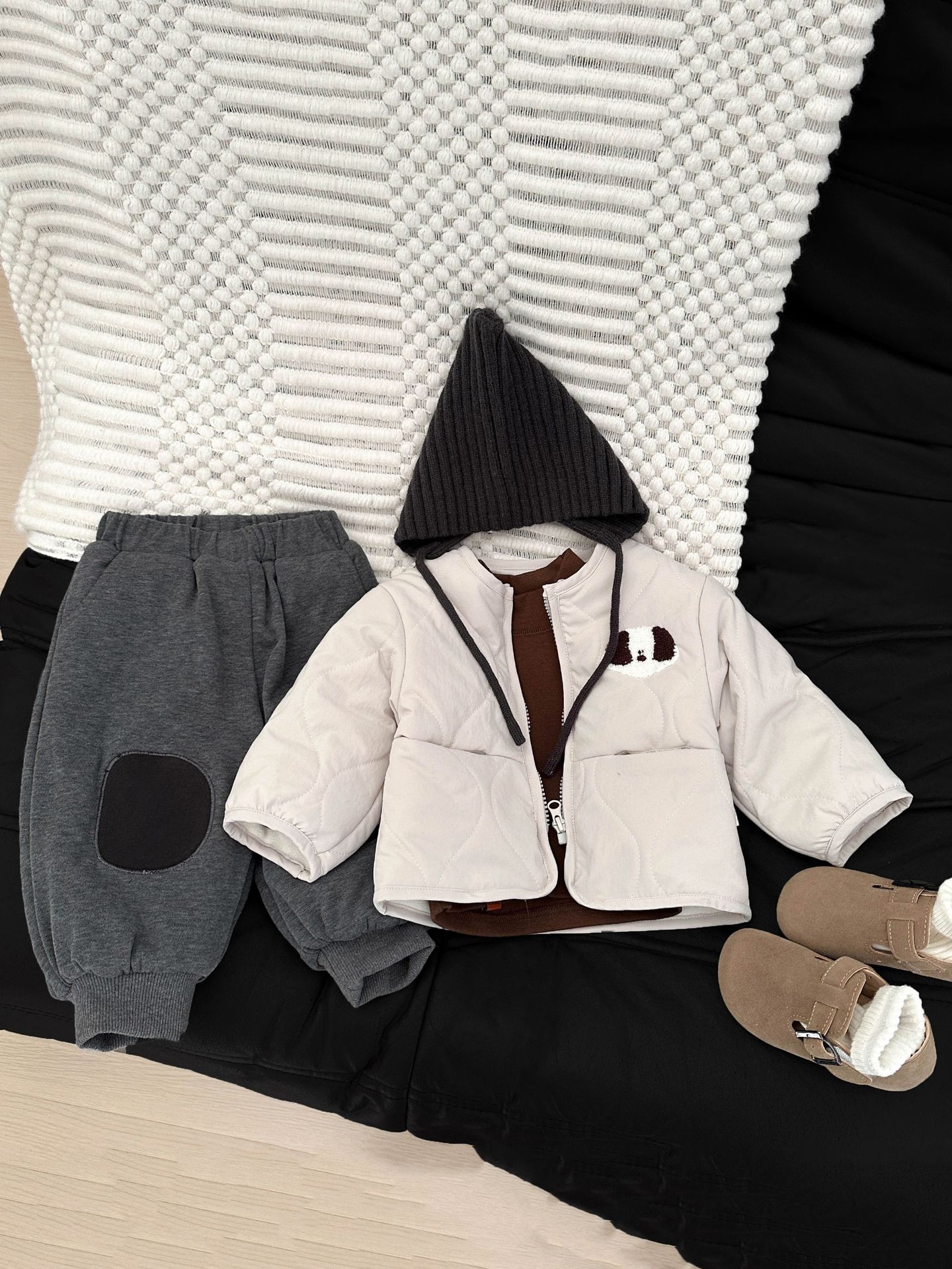 Chaofan niño otoño y invierno ropa de algodón nuevo bebé adorable algodón pellizco de lana grueso ropa de invierno bebé chaqueta coreana