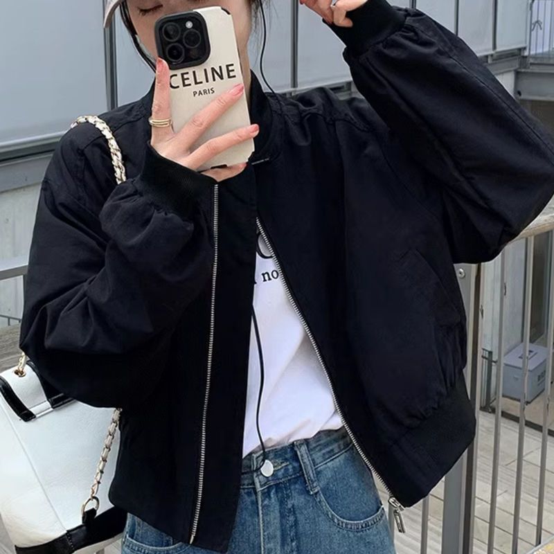 短款夹克外套女春季2025新款宽松休闲小个子气质显瘦设计感棒球服|undefined