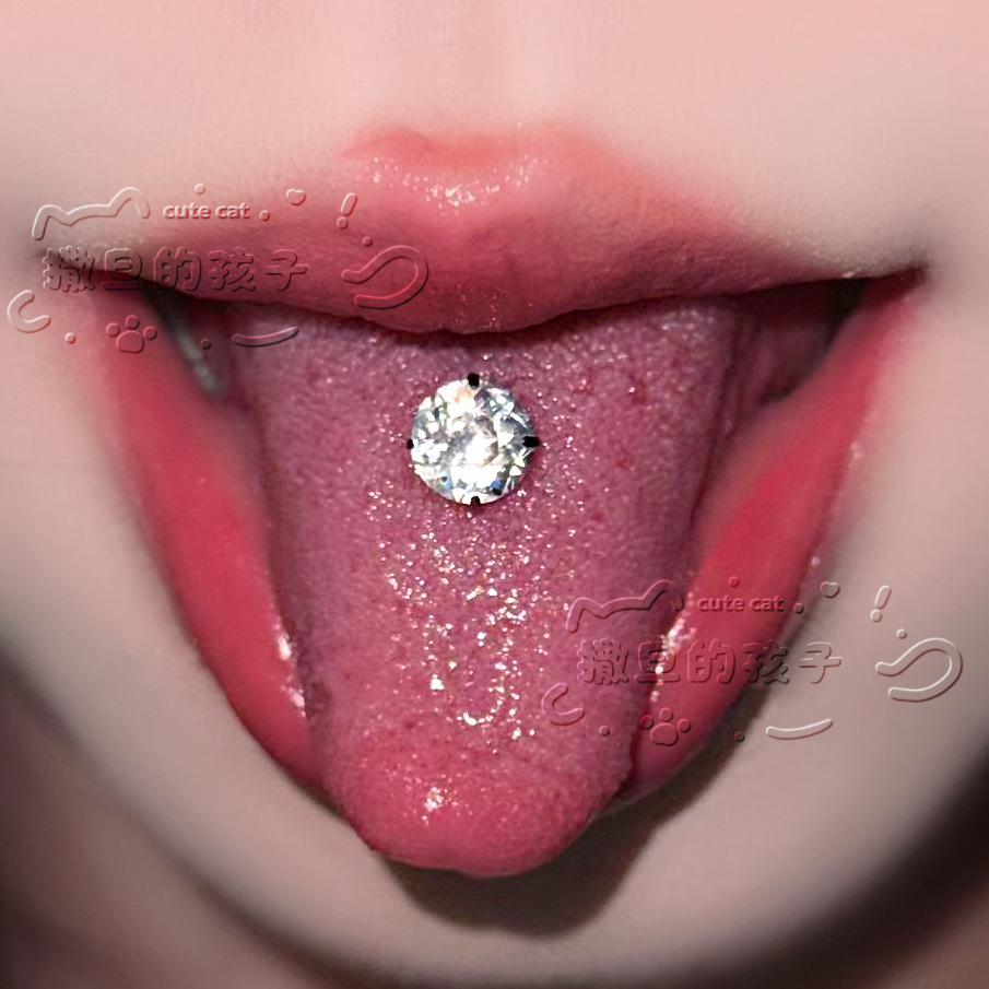 Pointed titanium steel lip stud product view