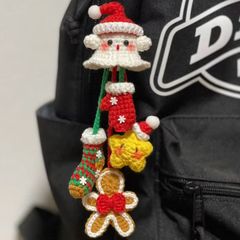クリスマスの幽霊姜パイ人ストラップ小鬼手作りdiy材料バッグキーホルダー毛糸鉤針新人