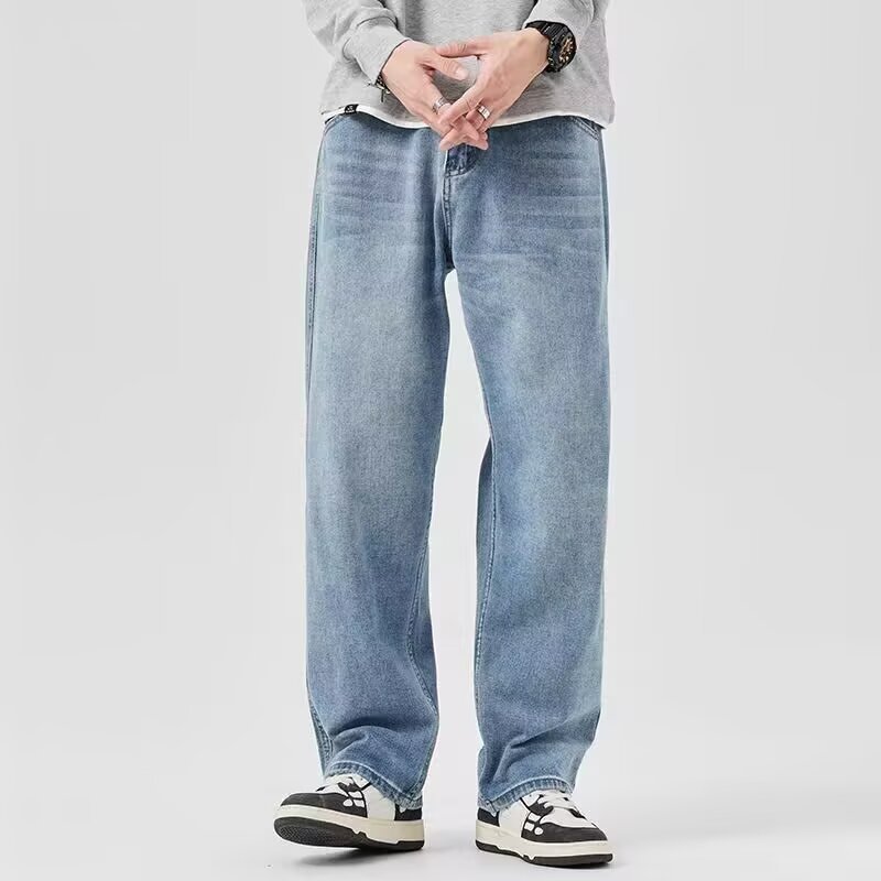 Other American Retro Wide Leg Washed Loose Jeans Light Blue