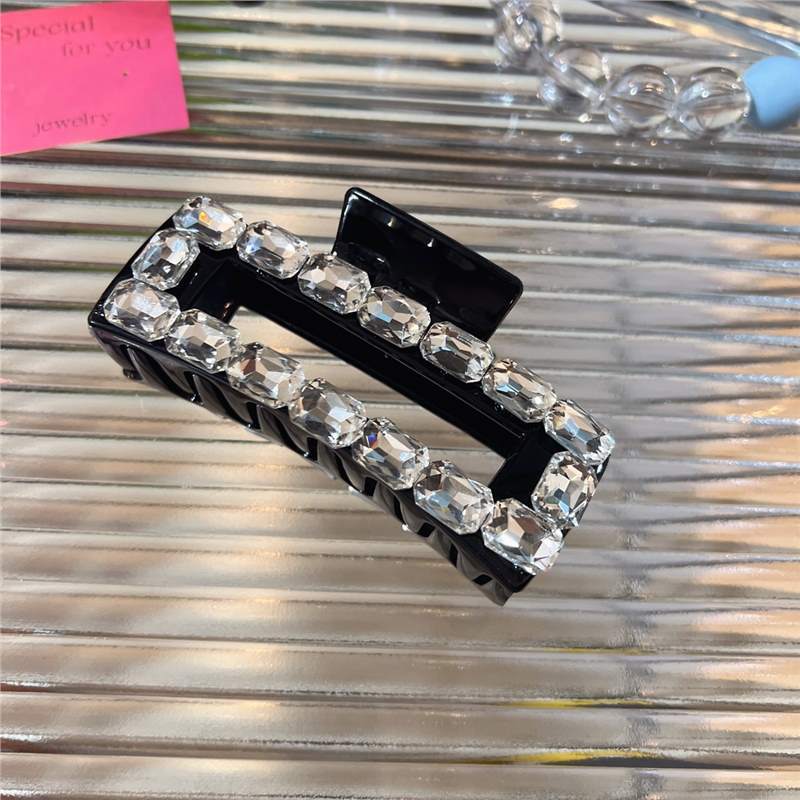 韓東大門の同じタイプのblingキラキラジルコンの四角形の大きいサイズのサメは髪をつかんで後頭部をつかんでつかみます。|undefined