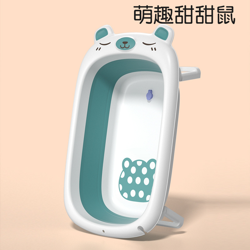 Bebé sensible a la temperatura plegable bañera de dibujos animados bebé bañera de gran tamaño niños baño cubo transfronterizo Amazon