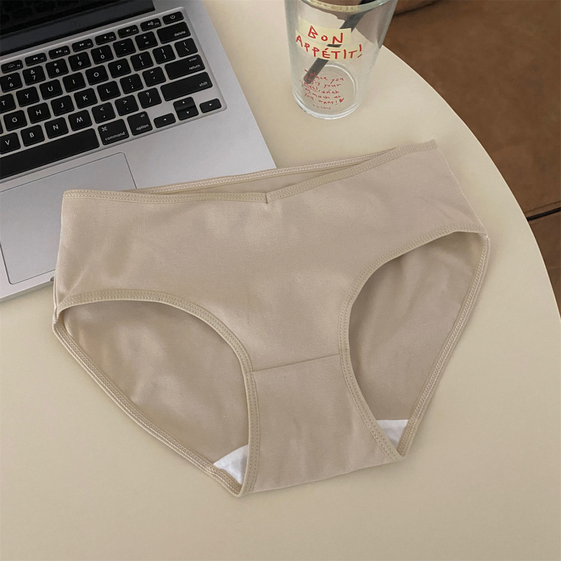 Xiao V額卸売中山新疆純粋なクロッチ下着女性の秋と冬通気性夏ミッドローウエストブリーフダークグレーミルクアプリコット|undefined