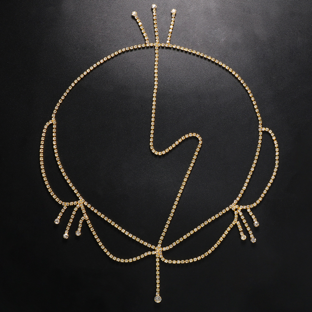 Fashion Solid Color Rhinestone Inlay Rhinestones Forehead lace 1 Piece