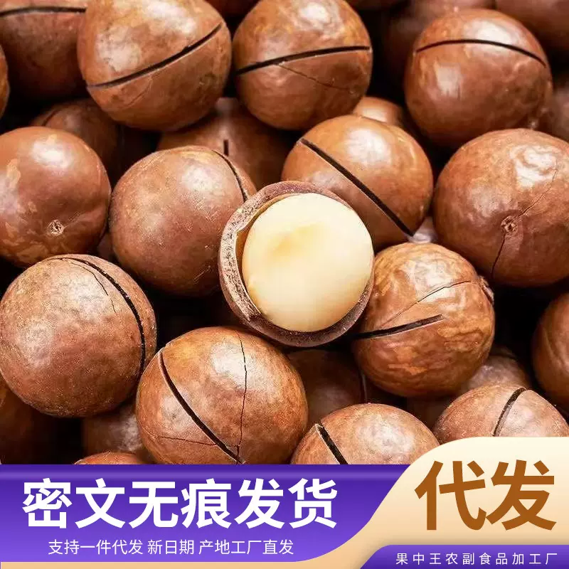 新货奶油味夏威夷果代发500g手剥开口胡桃坚果年货零食夏威夷果