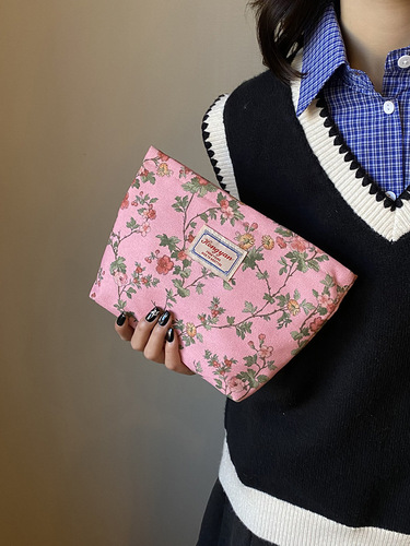 Wholesale Export Canvas Makeup Bag Lipstick Coin Purse Handbag Portable Toothbrush And Toothpaste Storage Bag For Women 2025 New Arrival