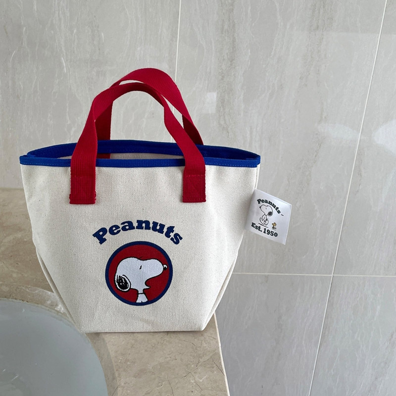 한국 동대문 캔버스 가방 여성의 어깨 대용량 귀여운 만화 스누피 핸드백 쇼핑백
