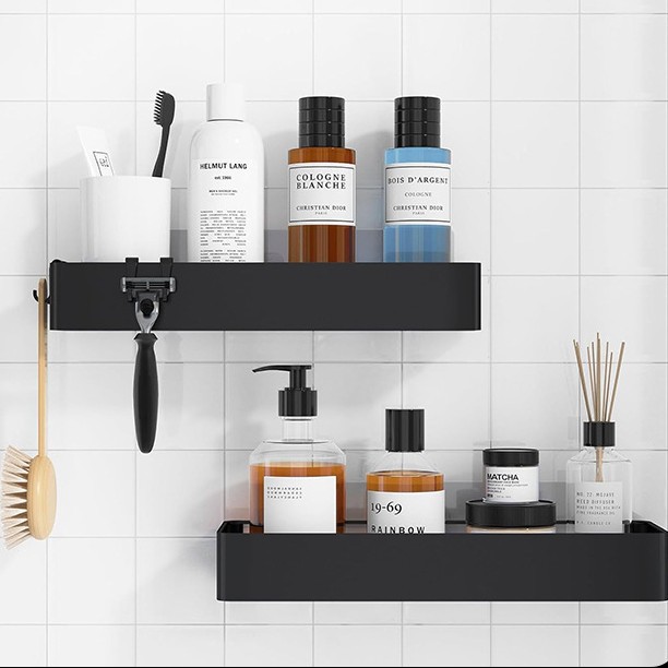 Cross-border Bathroom Sanitary Office Wall-mounted Iron Storage Box Toilet Bath Products Storage Carbon Steel Storage Rack