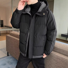 冬季新款连帽棉衣外套男士加肥胖子羽绒棉服青年肥佬棉袄防风外套