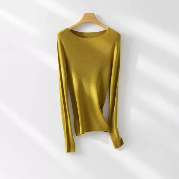 2025年新款扬子纱羊毛衫女羊毛打底衫60支超细美丽诺可机洗澳羊毛