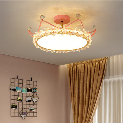 Light extravagance crystal Bedroom lights Warm girl student modern Simplicity Ceiling lamp originality children Room lamps and lanterns