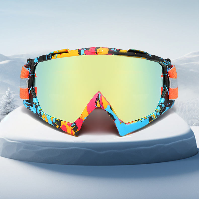 Cross-border new true film enhanced anti-fog ski goggles matching mirror box outdoor sports riding windproof goggles BL3056