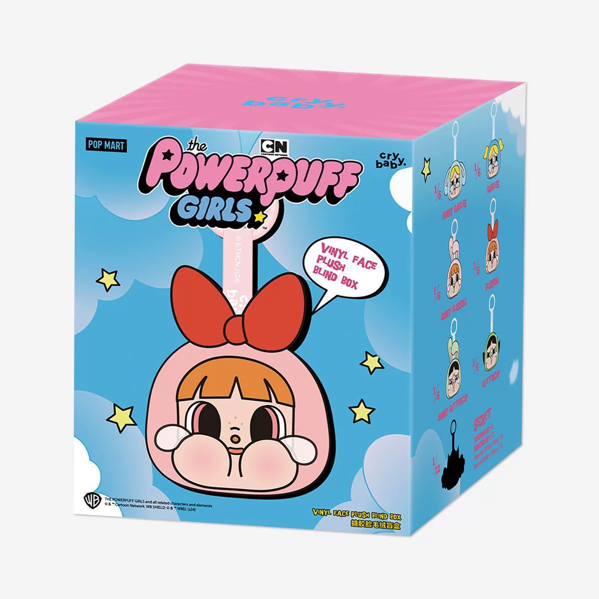 Подлинная Bubble Mart Crybaby × Flying Flying Female Police Series Crying Big Gloves Face Face Blind Blood Box Network